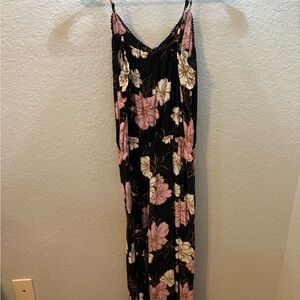 Mimi Chica Black and Pink Floral Dress